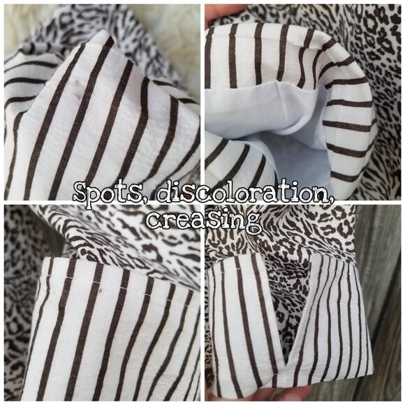 Zip Up Shacket Mixed Animal Print Crop Sleeve Jacket Joseph Ribkoff Size 8 Brown - Picture 6 of 9